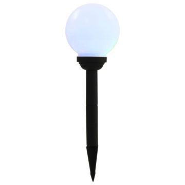 Lămpi solare de exterior cu LED, 4 buc., 15 cm, RGB, sferic - Img 4