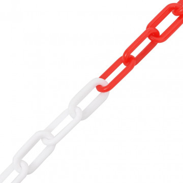 Lanțuri de avertizare, roșu și alb, 30 m, Ø4 mm, plastic - Img 2