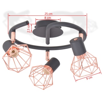 Lustră cu 3 becuri LED cu filament, 12 W - Img 6