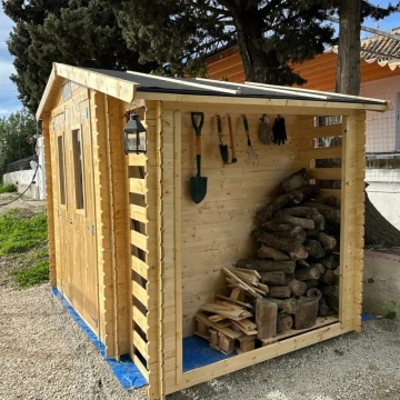 Magazie de grădină din lemn 9 ft x 7 ft x H7 ft / 4,47 m2 (capacitate 2 m3) - fara podele M386C - Img 11