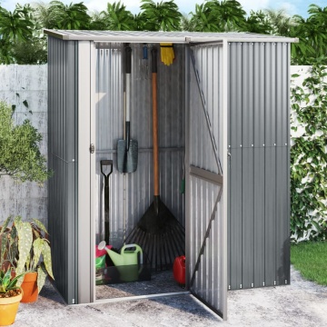 Magazie de grădină, gri, 180,5x97x209,5 cm, oțel galvanizat - Img 1