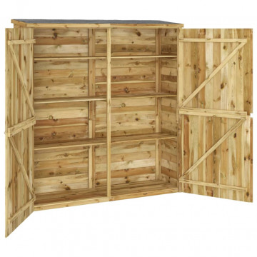 Magazie de grădină pentru scule, 163x50x171 cm, lemn masiv pin - Img 5