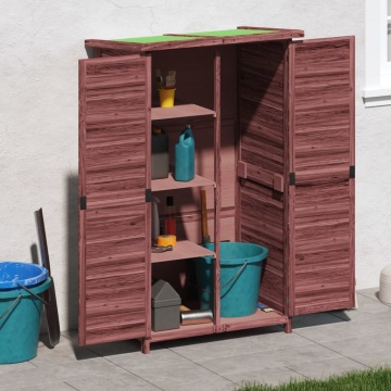 Magazie de unelte de grădină cafeniu 83x57x140cm lemn masiv pin - Img 1