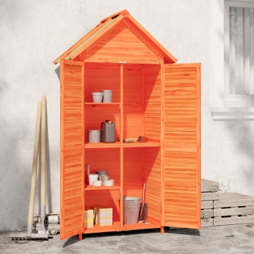 Magazie de unelte de grădină maro 89x52,5x175cm lemn masiv pin - Img 1