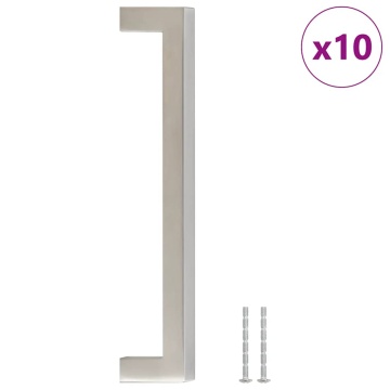 Mânere de dulap, 10 buc., argintiu, 160 mm, oțel inoxidabil - Img 2