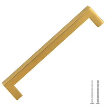 Mânere de dulap, 10 buc., auriu, 160 mm, oțel inoxidabil - Img 3