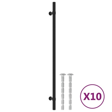 Mânere de dulap, 10 buc., negru, 320 mm, oțel inoxidabil - Img 2