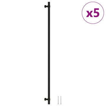 Mânere de dulap, 5 buc., negru, 480 mm, oțel inoxidabil - Img 2