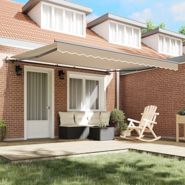 Marchiză automată retractabilă bej 400x300 cm, Material de schimb pentru marchiză 4x3 m Bej - Img 3
