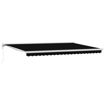 Marchiză Retractabilă Automată Neagră 500x300 cm, Material pentru înlocuirea marchizei pentru cadru de 5x3 m Negru - Img 2