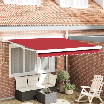 Marchiză retractabilă automată roșie 300x250 cm, Material de înlocuire pentru marchiză de 3x2,5 m cadru roșu - Img 1