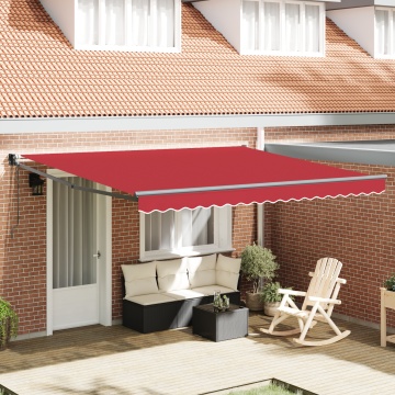 Marchiză retractabilă automată roșie 400x300 cm, Fabrică de înlocuire a marchizelor pentru cadru de 4x3 m roșu - Img 1