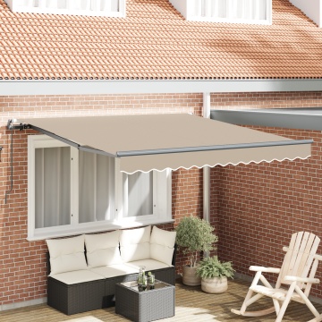 Marchiza Retractabilă Manuală Bej 350x250 cm, Material de Înlocuire pentru Marchiză pentru Cadru de 3.5x2.5 m Bej - Img 1