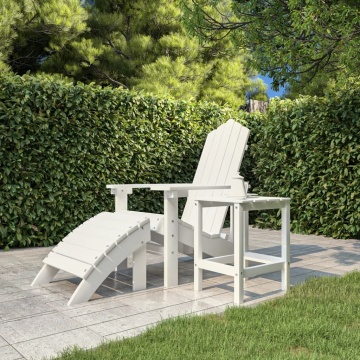 Masă Adirondack de grădină, alb, 38x38x46 cm, HDPE - Img 3