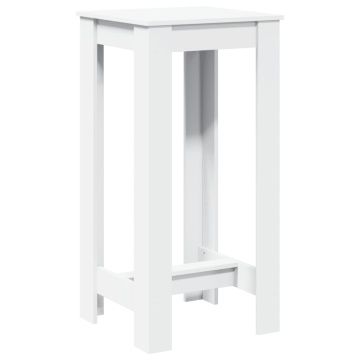 Masă bar, alb, 51x50x103,5 cm, lemn prelucrat - Img 2