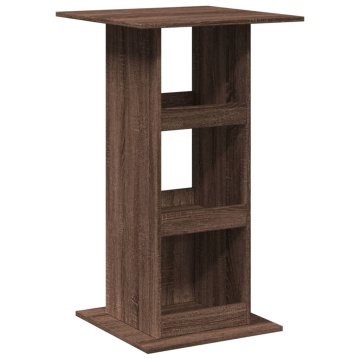 Masă bar cu depozitare stejar maro 60x60x102 cm lemn prelucrat - Img 2