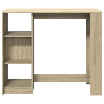 Masă bar cu raft stejar Sonoma, 124x46x103,5 cm, lemn prelucrat - Img 4