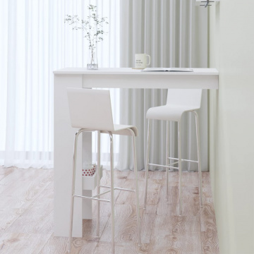 Masă bar de perete alb extralucios 102x45x103,5cm lemn compozit - Img 5