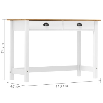 Masă consolă Hill cu 2 sertare, 110x45x74 cm, lemn masiv pin - Img 6