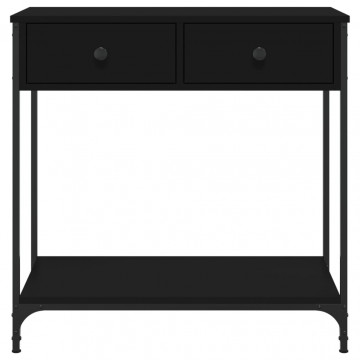 Masă consolă, negru, 75x34,5x75 cm, lemn prelucrat - Img 5