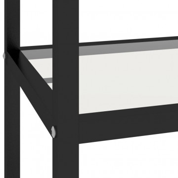 Masă consolă negru marmură&transparent 100x36x168 cm sticlă - Img 5