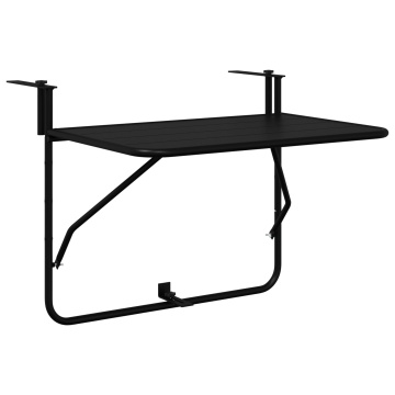 Masă de balcon pliabilă Neagră 60x40 cm din Oțel - Img 2