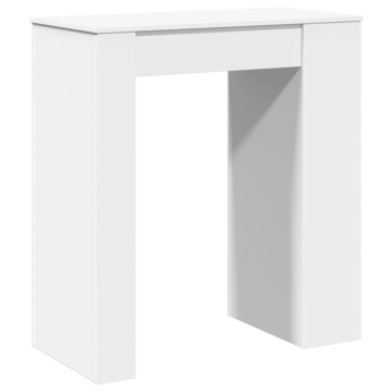Masă de bar cu rafturi, alb, 95x47x103,5 cm, lemn prelucrat - Img 5