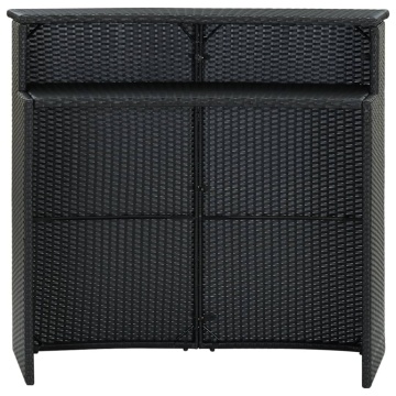 Masă de bar de grădină, negru, 120x55x110 cm, poliratan - Img 2