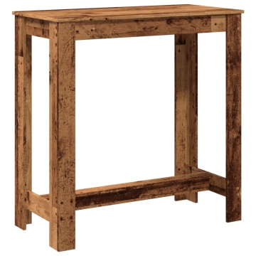 Masă de bar, lemn vechi, 102x50x103,5 cm, lemn prelucrat - Img 2