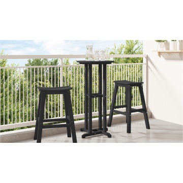 Masă de Bar Neagră 55x55x107 cm HDPE - Img 1