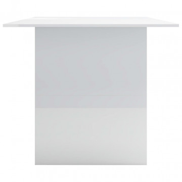 Masă de bucătărie, alb foarte lucios, 180 x 90 x 76 cm, PAL - Img 7