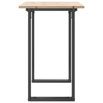 Masă de bucătărie, cadru O, 100x50x75cm lemn masiv pin și fontă - Img 8