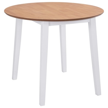 Masă de bucătărie extensibilă, rotund, MDF, alb - Img 1