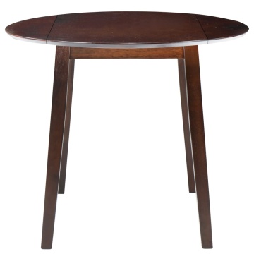 Masă de bucătărie extensibilă, rotund, MDF, maro - Img 4