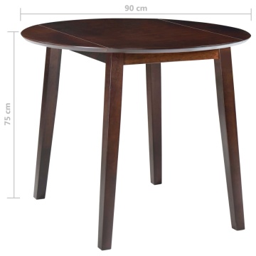 Masă de bucătărie extensibilă, rotund, MDF, maro - Img 5