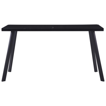 Masă de bucătărie, negru, 140 x 70 x 75 cm, sticlă securizată - Img 2