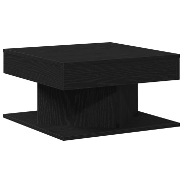 Masă de Café Negru Stejar 57x57x30 cm Lemn Stratificat - Img 2