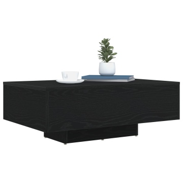 Masă de cafea cu lumini LED Stejar Negru 85x55x31 cm - Img 3