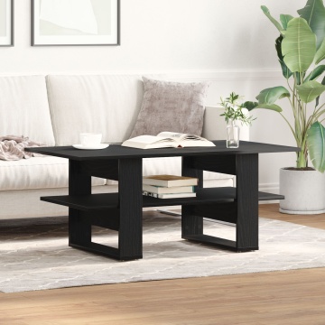 Masă de cafea Negru Stejar 102x55x42 cm Lemn prelucrat - Img 4
