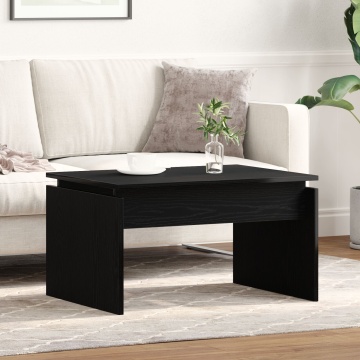 Masă de cafea Negru Stejar 68x38x50 cm Lemn Compus - Img 4