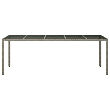 Masă de dining pentru grădină Gri 250x100x75 cm Poliratan - Img 3