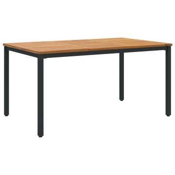Masă de grădină 150x90x75 cm din lemn masiv de acacia și metal - Img 2