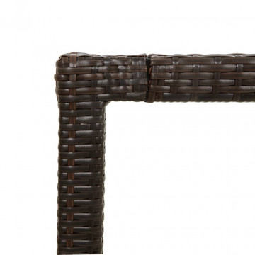 Masă de grădină maro150x90x75 cm sticlă securizată & poliratan - Img 6