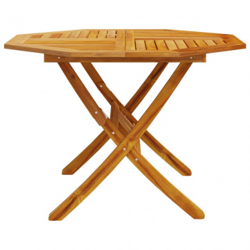 Masă de grădină pliabilă, Ø110x75 cm, lemn masiv acacia - Img 8