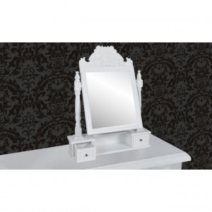 Masă de machiaj cu oglindă mobilă dreptunghiulară, MDF - Img 3