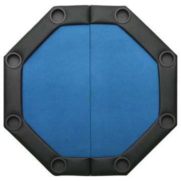 Masă de poker pliabilă, 8 jucători, albastru, 108x108x75 cm - Img 4
