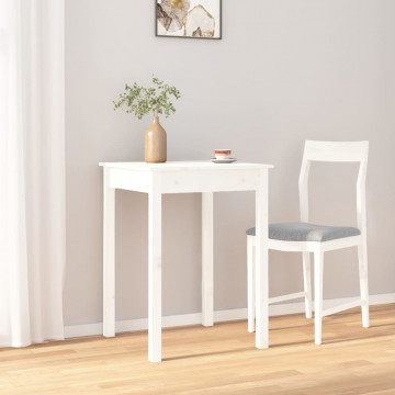 Masă de sufragerie, alb, 55x55x75 cm, lemn masiv de pin - Img 8