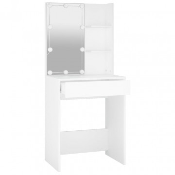 Masă de toaletă cu LED, alb, 60x40x140 cm - Img 4