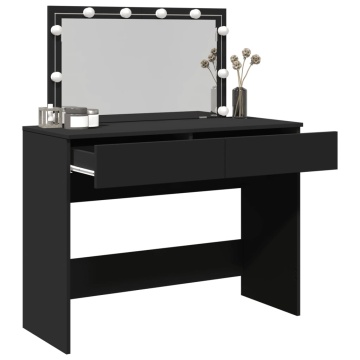 Masă de toaletă cu LED, negru, 100x40x120 cm - Img 4