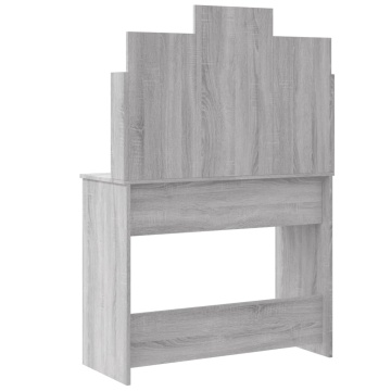 Masă de toaletă cu LED-uri, gri sonoma, 96x40x142 cm - Img 6